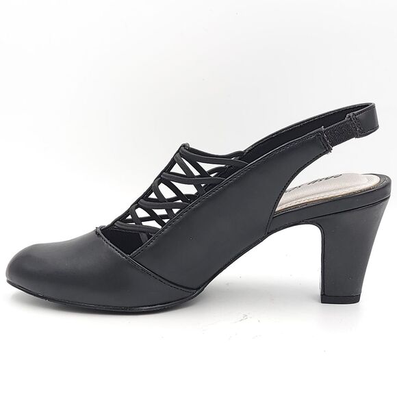 Easy Street Women Slingback Criss Cross Strap Sandals Berry Size US 8N Black - Picture 4 of 7